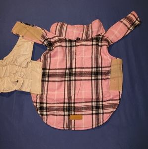 Reversible plaid dog vest